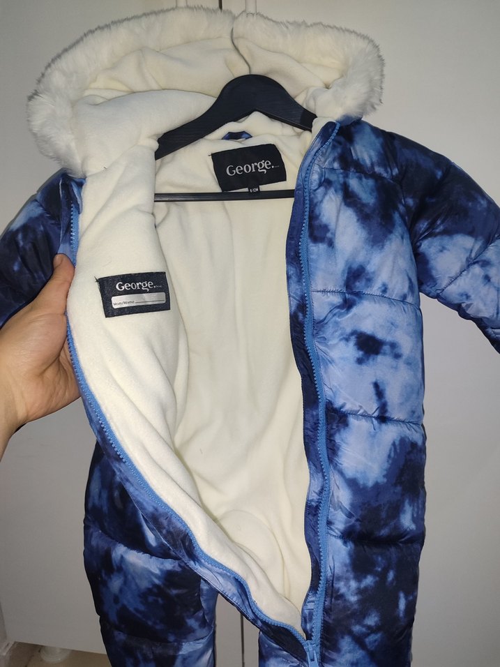 Kürklü Kapüşonlu Erkek Bebek Tie-Dye Tulum - Görsel 2