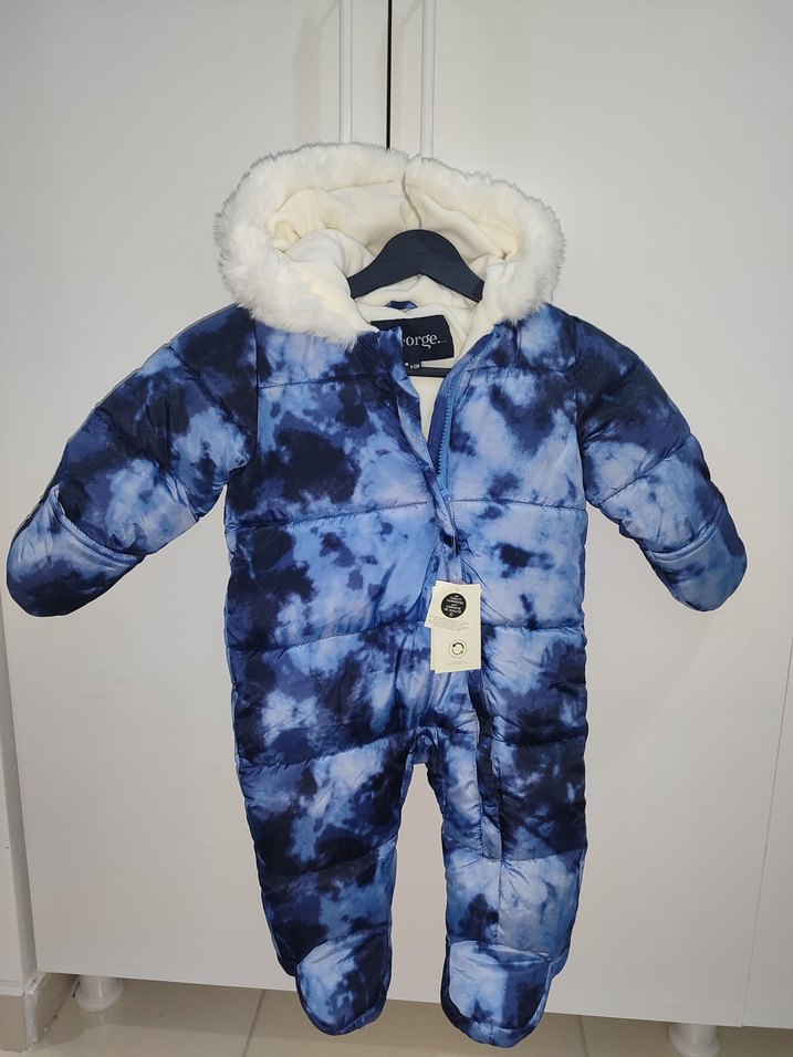 Kürklü Kapüşonlu Erkek Bebek Tie-Dye Tulum - Görsel 3