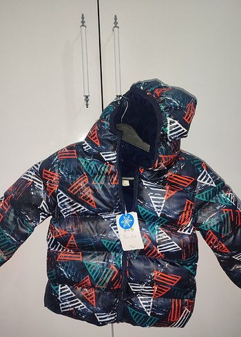 Kapüşonlu Fermuarlı Çok Renkli Erkek Çocuk Mont - Görsel 2