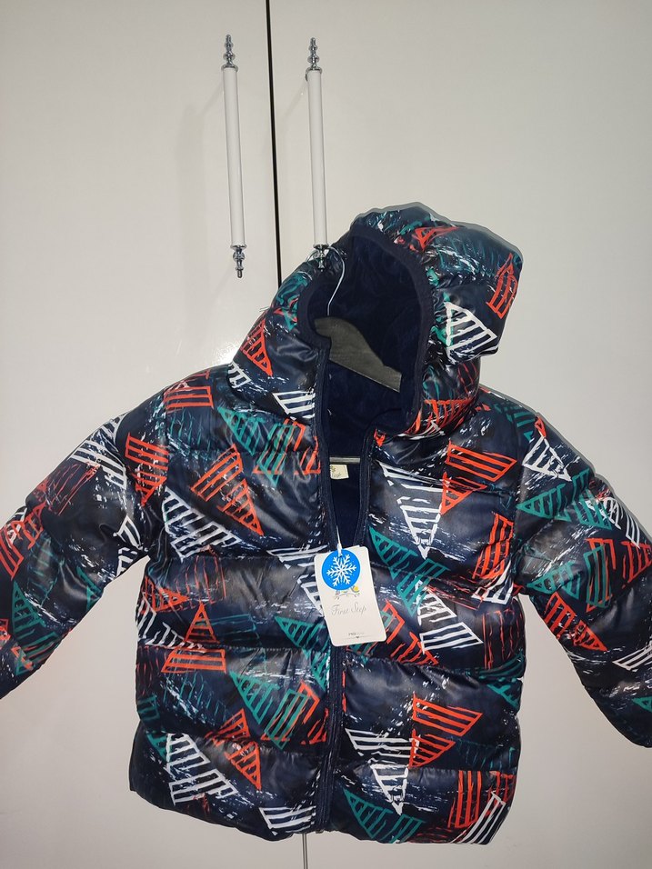 Kapüşonlu Fermuarlı Çok Renkli Erkek Çocuk Mont - Görsel 2