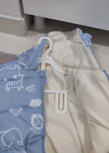 Mavi Baskılı Bebek Erkek Mont 10 Numara - Görsel 5