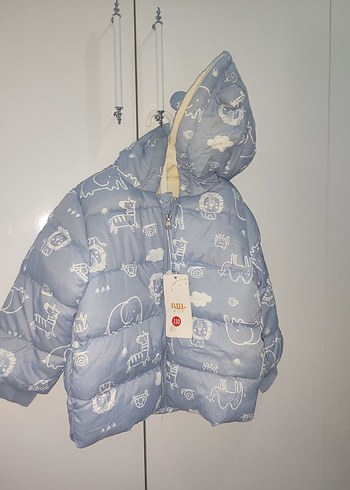 Mavi Baskılı Bebek Erkek Mont 10 Numara - Görsel 4