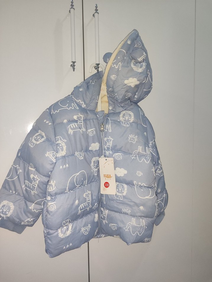 Mavi Baskılı Bebek Erkek Mont 10 Numara - Görsel 4