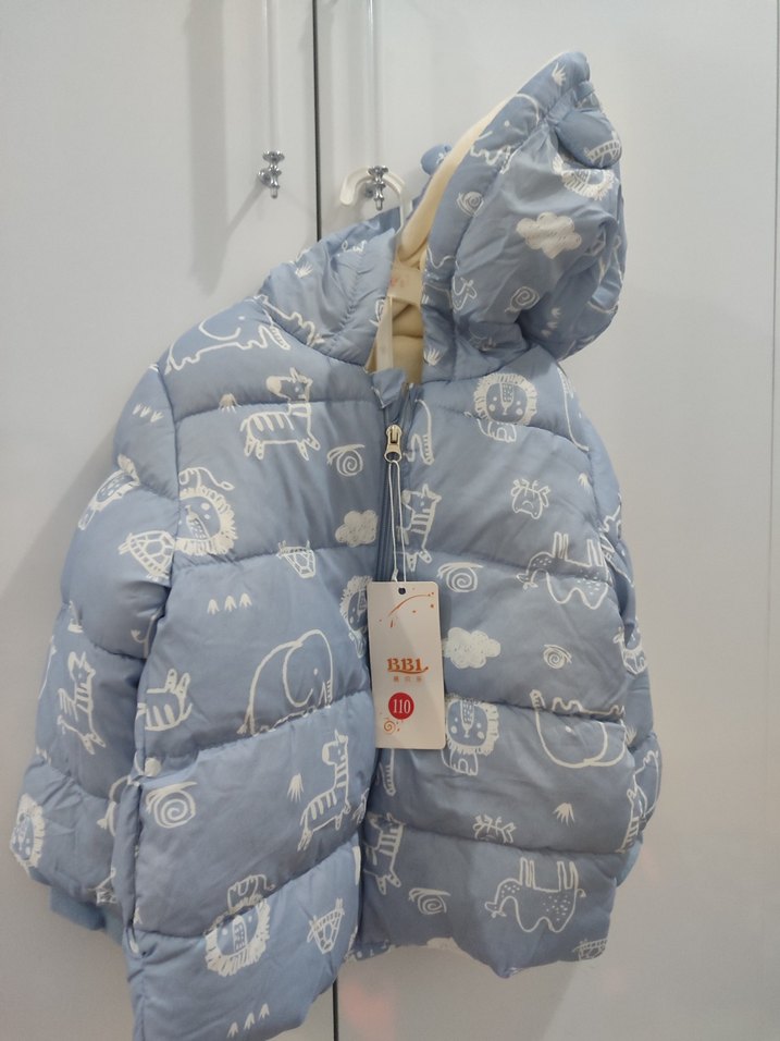 Mavi Baskılı Bebek Erkek Mont 10 Numara - Görsel 2