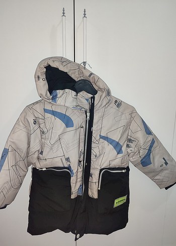 Erkek Çocuk Baskılı Fermuarlı Gri Mont - Görsel 2