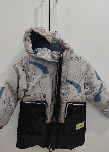 Erkek Çocuk Baskılı Fermuarlı Gri Mont - Görsel 3