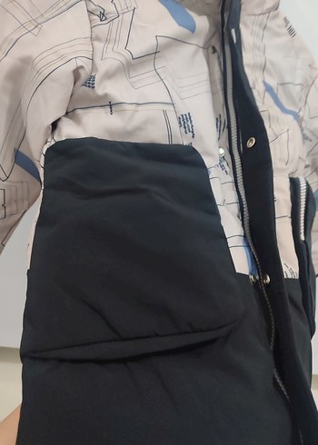 Erkek Çocuk Baskılı Fermuarlı Gri Mont - Görsel 5