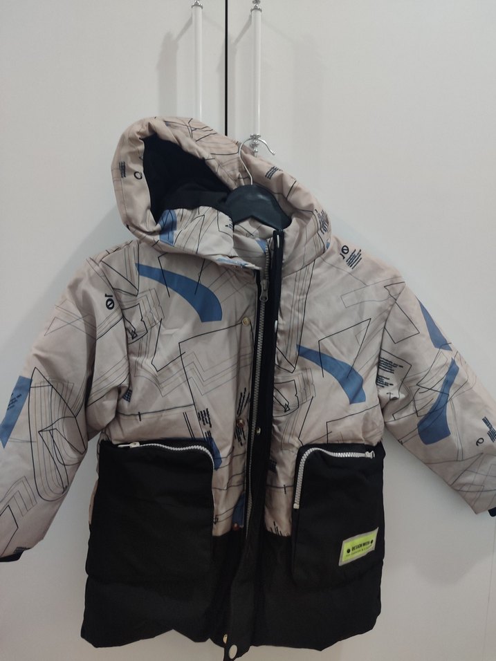 Erkek Çocuk Baskılı Fermuarlı Gri Mont - Görsel 3