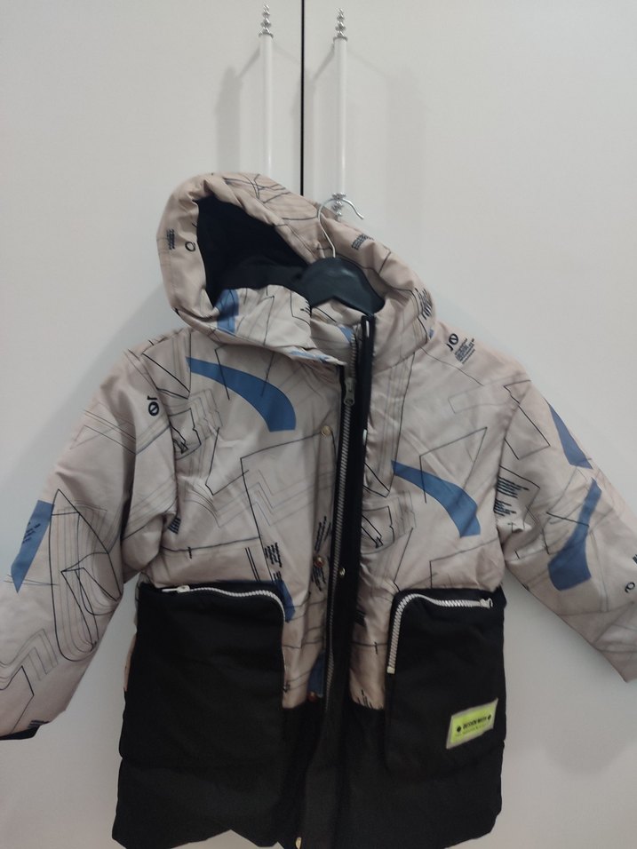 Erkek Çocuk Baskılı Fermuarlı Gri Mont - Görsel 4