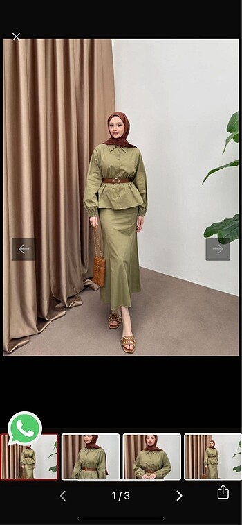 Zara Tesettür etekli takım