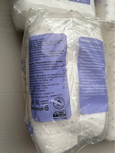 0 Beden: 1+ kg Beden Bebek temizleme pamuğu baby me