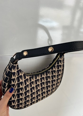 Desenli Fermuarlı Kadın Omuz Çantası - Görsel 2