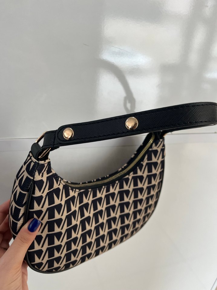 Desenli Fermuarlı Kadın Omuz Çantası - Görsel 2