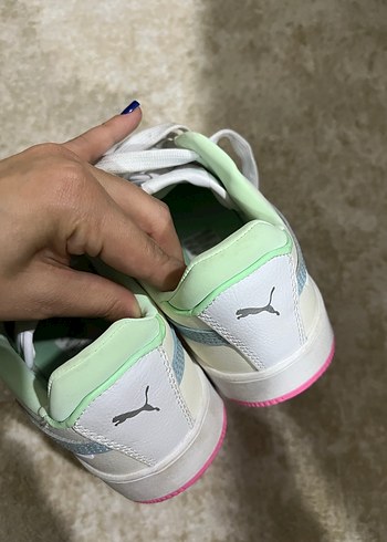 Beyaz Pembe Tabanlı Platform Spor Ayakkabı - Görsel 3