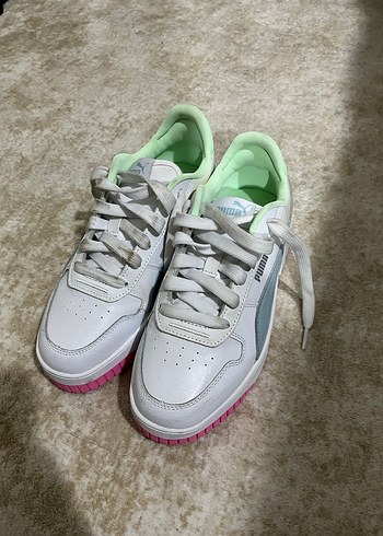 Beyaz Pembe Tabanlı Platform Spor Ayakkabı - Görsel 4