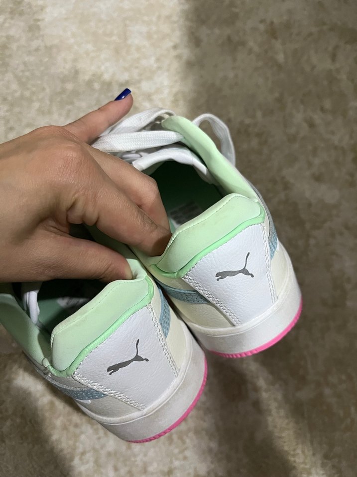 Beyaz Pembe Tabanlı Platform Spor Ayakkabı - Görsel 3