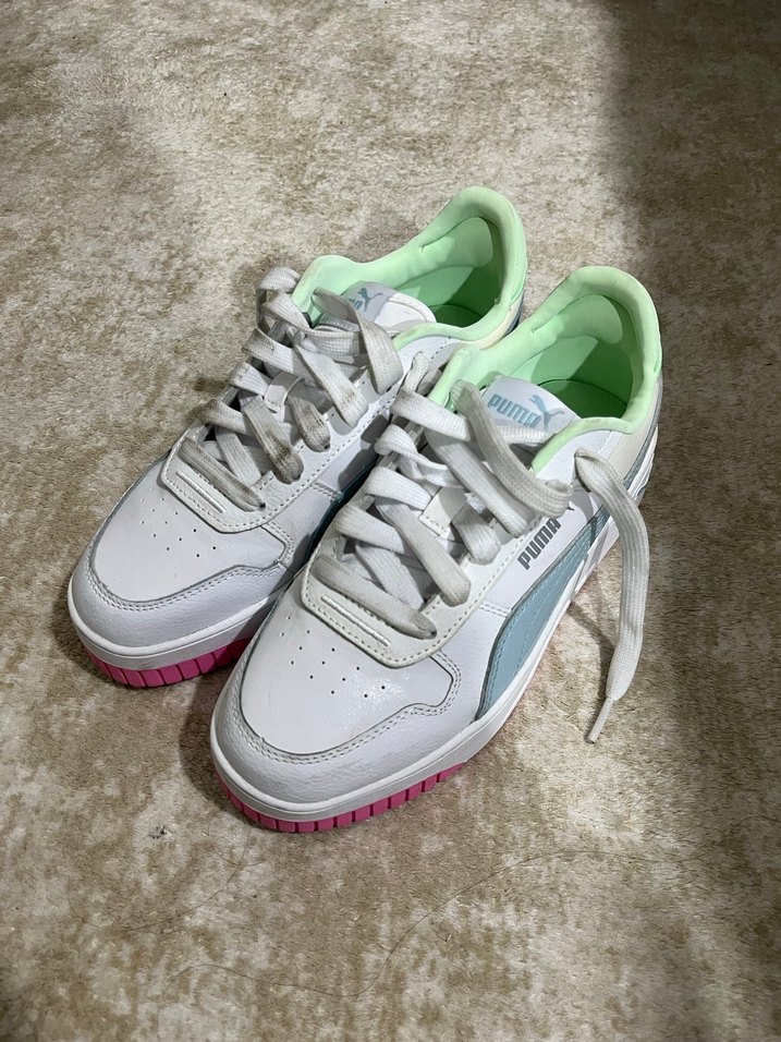 Beyaz Pembe Tabanlı Platform Spor Ayakkabı - Görsel 2