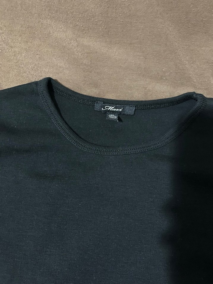 Kız Çocuk Siyah Uzun Kollu Goth Tişört - Görsel 2