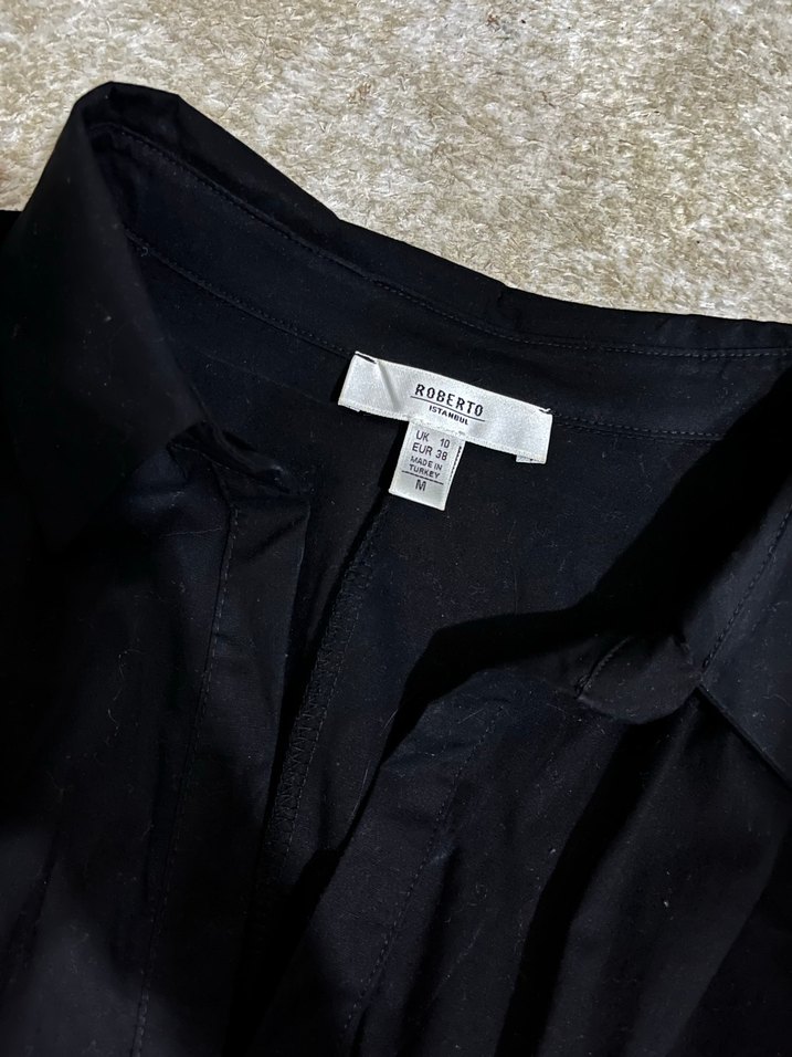 Drapeli Siyah Midi Kadın Elbise - Görsel 3