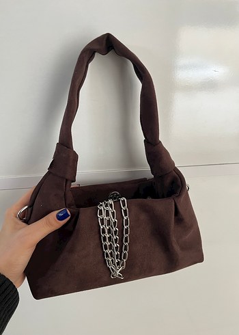 Kahverengi Süet Kadın Çanta - Görsel 3