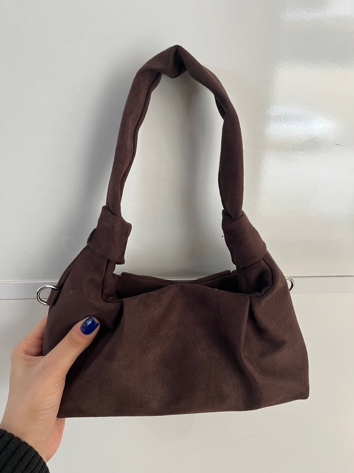 Kahverengi Süet Kadın Çanta - Görsel 2