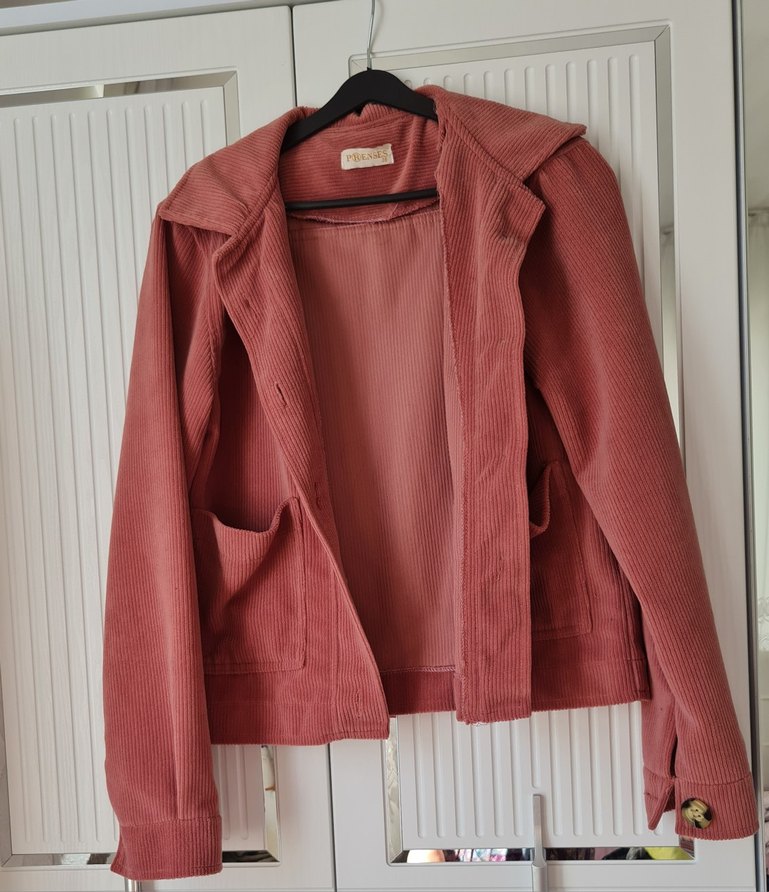 Pembe Kadife Düğmeli Kadın Ceket - Görsel 2