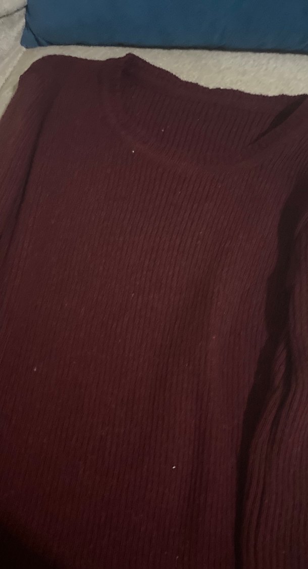 Bordo Kadın Triko Midi Elbise - Görsel 2