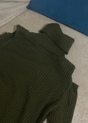 Uzun Kollu hakiBoğazlı Triko Elbise - Görsel 2