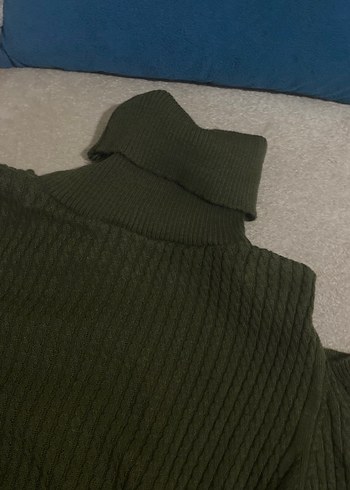 Uzun Kollu hakiBoğazlı Triko Elbise - Görsel 3