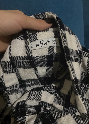 Gri Ekose Uzun Kollu oduncu Kadın Gömlek - Görsel 3