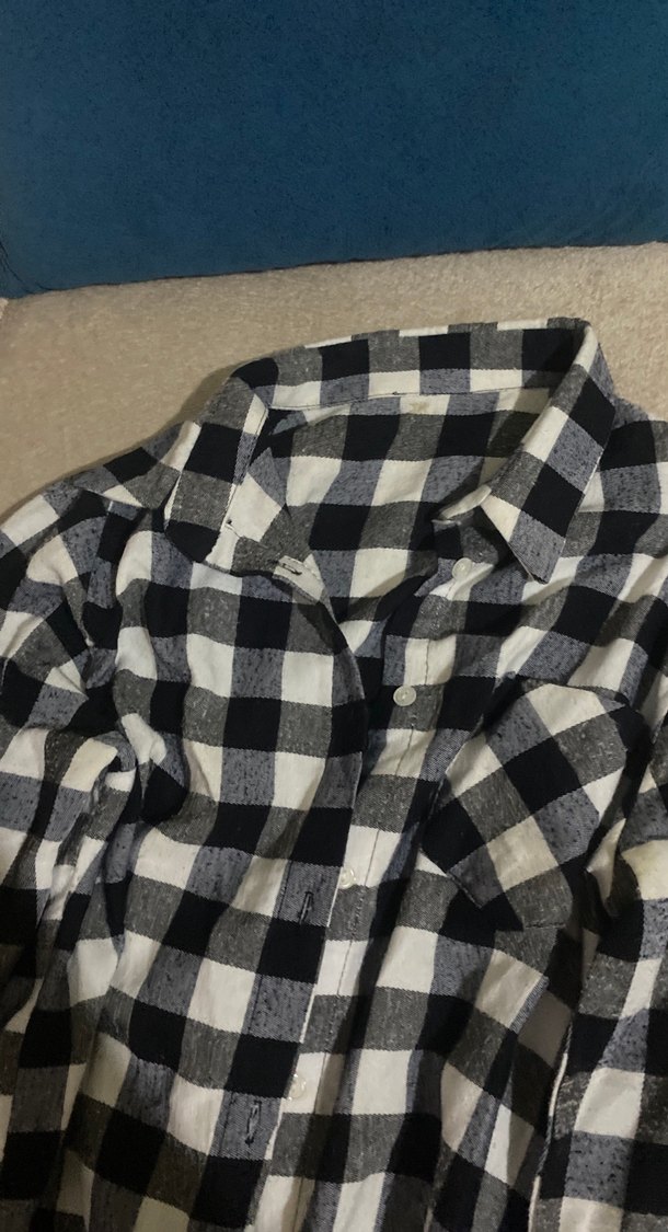 Gri Ekose Desenli Uzun Kollu Kadın Gömlek elbise - Görsel 3