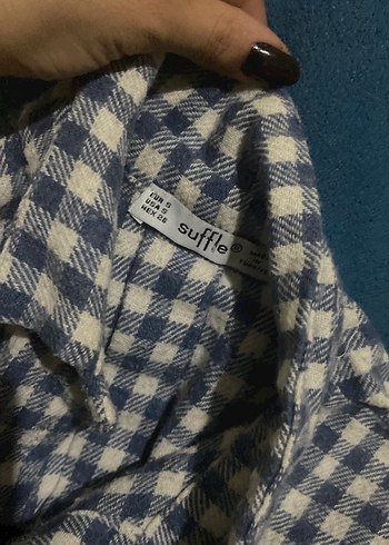 Düğmeli Ekose Uzun Kollu Kadın Gömlek - Görsel 3