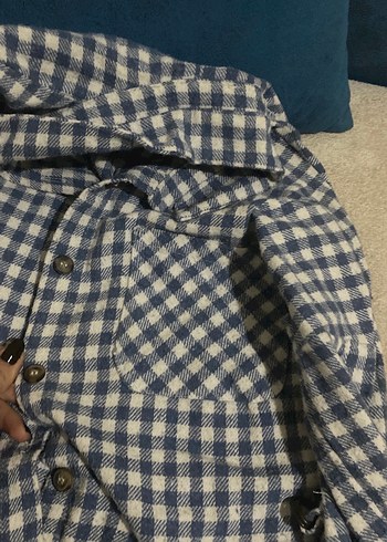 Düğmeli Ekose Uzun Kollu Kadın Gömlek - Görsel 2