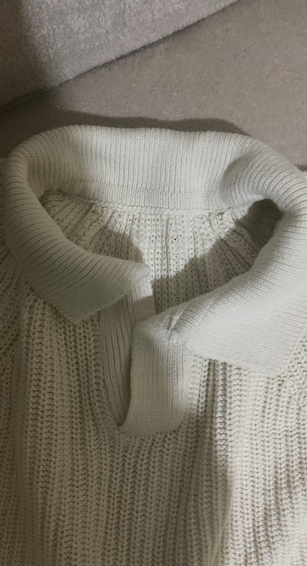 Bej Örgü Kadın Triko Kazak - Görsel 3