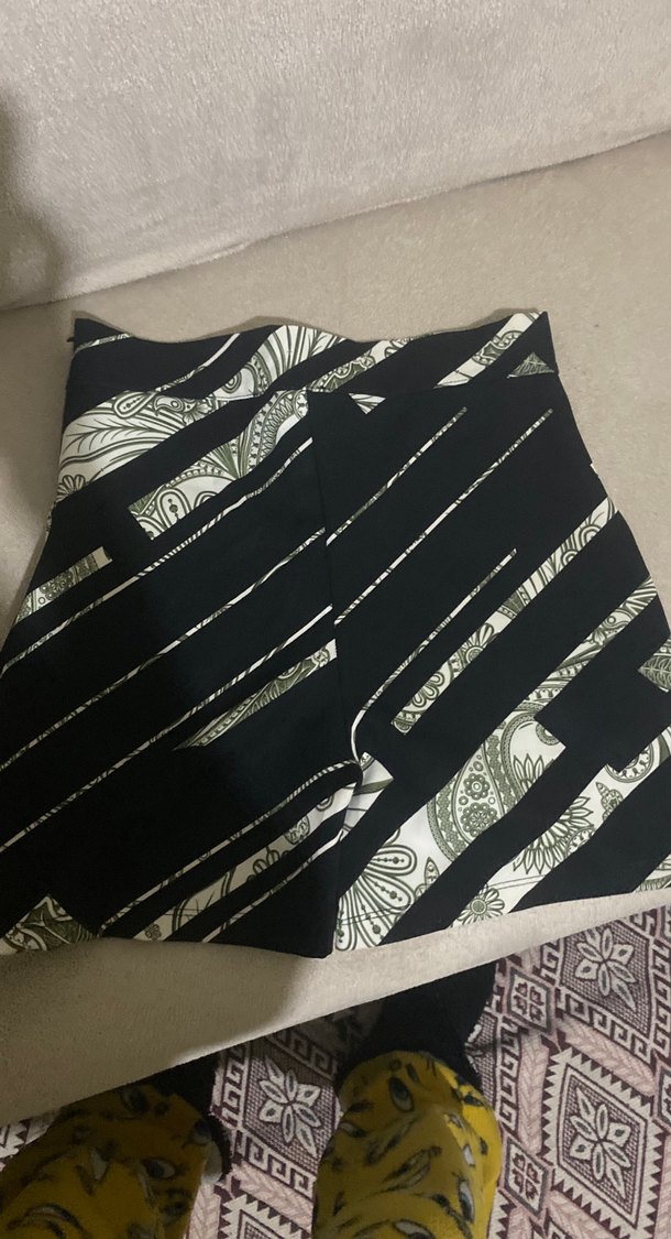 Kadın Siyah mini şort yazlık kumaş - Görsel 3