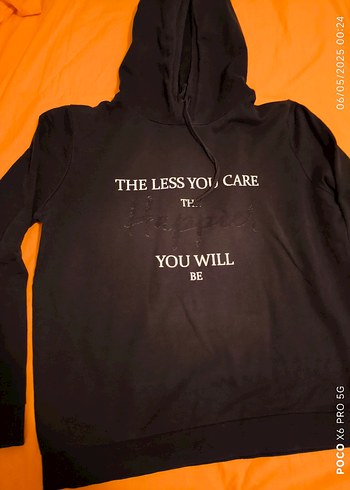 LC Waikiki Siyah Kapüşonlu Baskılı Kadın Sweatshirt