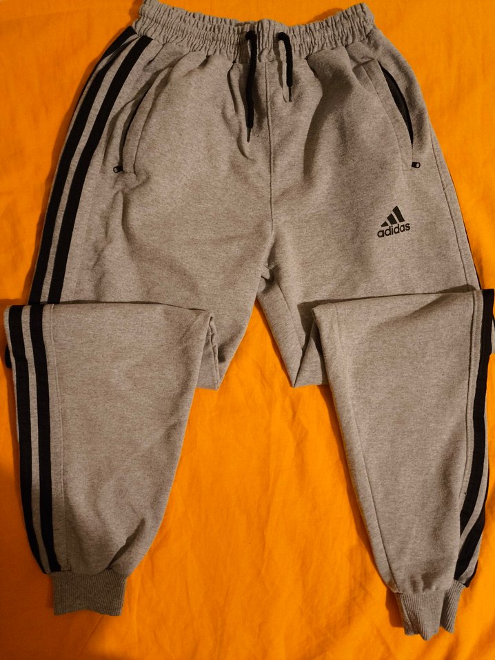 Gri Adidas Fermuarlı Erkek Eşofman Altı - Görsel 2