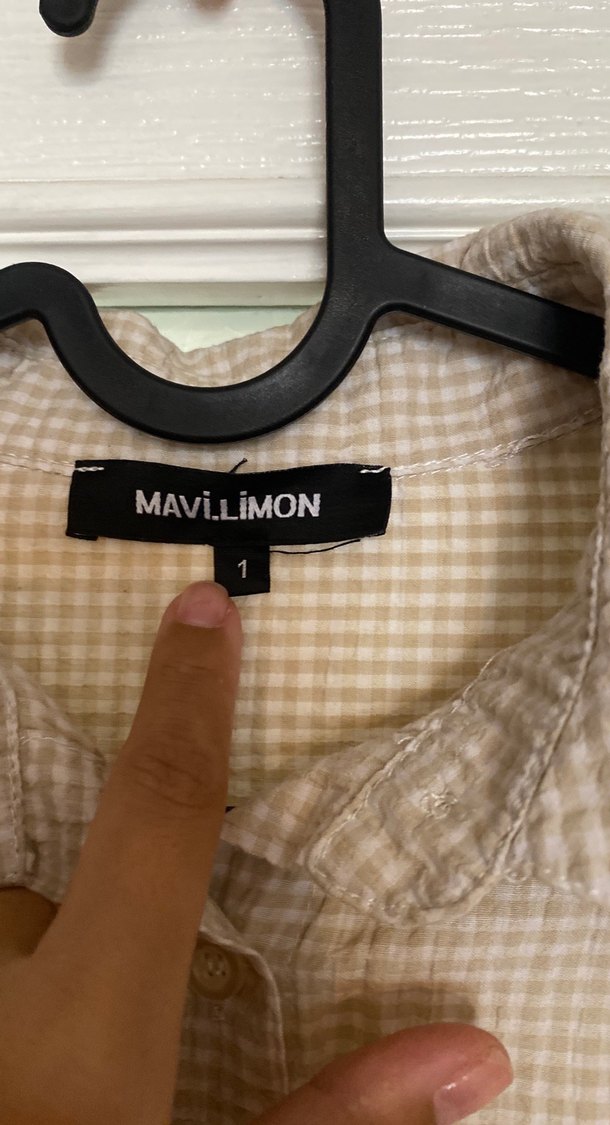 Bej Düğmeli Uzun Kollu Pamukku Gömlek - Görsel 2