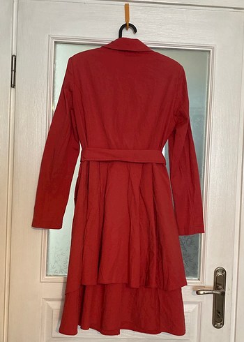 i Kuşaklı Uzun Kadın Trençkot - Görsel 3