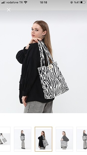 Zebra desenli körüklü çanta