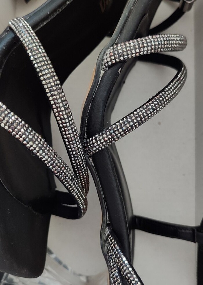 Siyah bantli abiye ayakkabı - Görsel 5