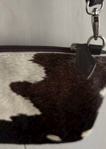 Zara Kahverengi Deri Zebra Desenli Kadın Çanta