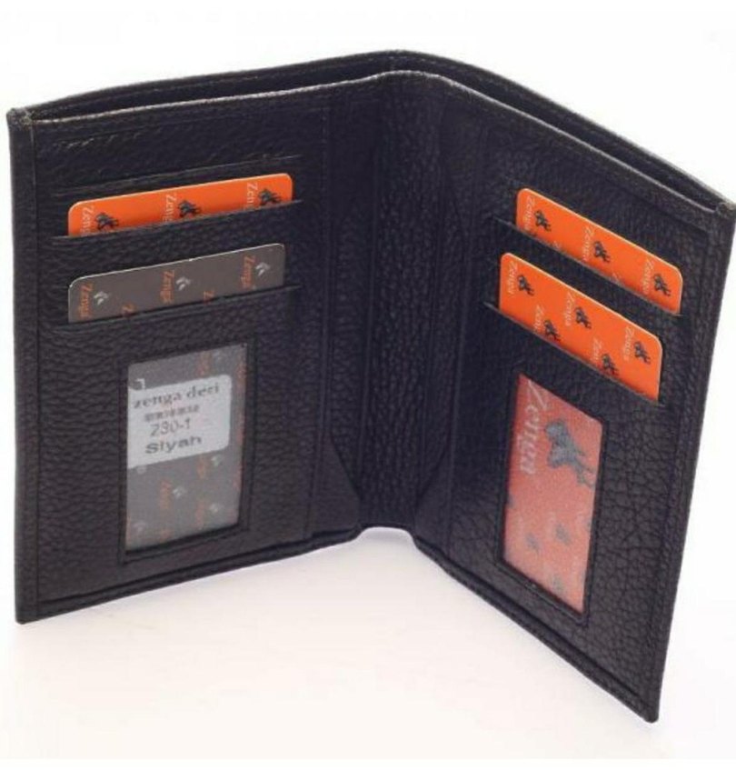 ZENGA HAKİKİ DERİ ERKEK CÜZDANI SİYAH - Görsel 2