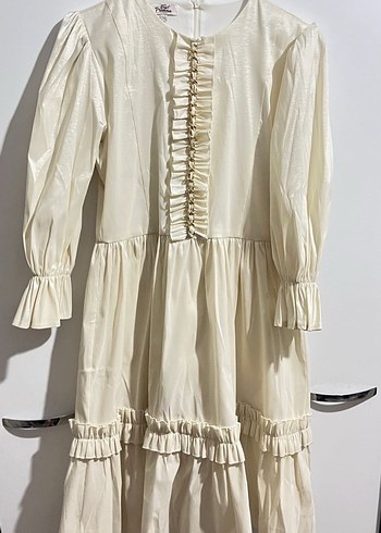 Pamuklu Beyaz Midi Bohem Elbise - Görsel 3