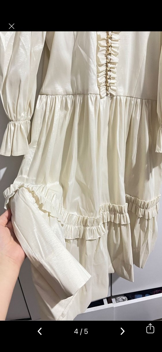 Pamuklu Beyaz Midi Bohem Elbise - Görsel 4