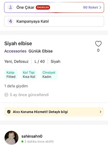 Kısa Kollu Siyah Mini Elbise - Görsel 3