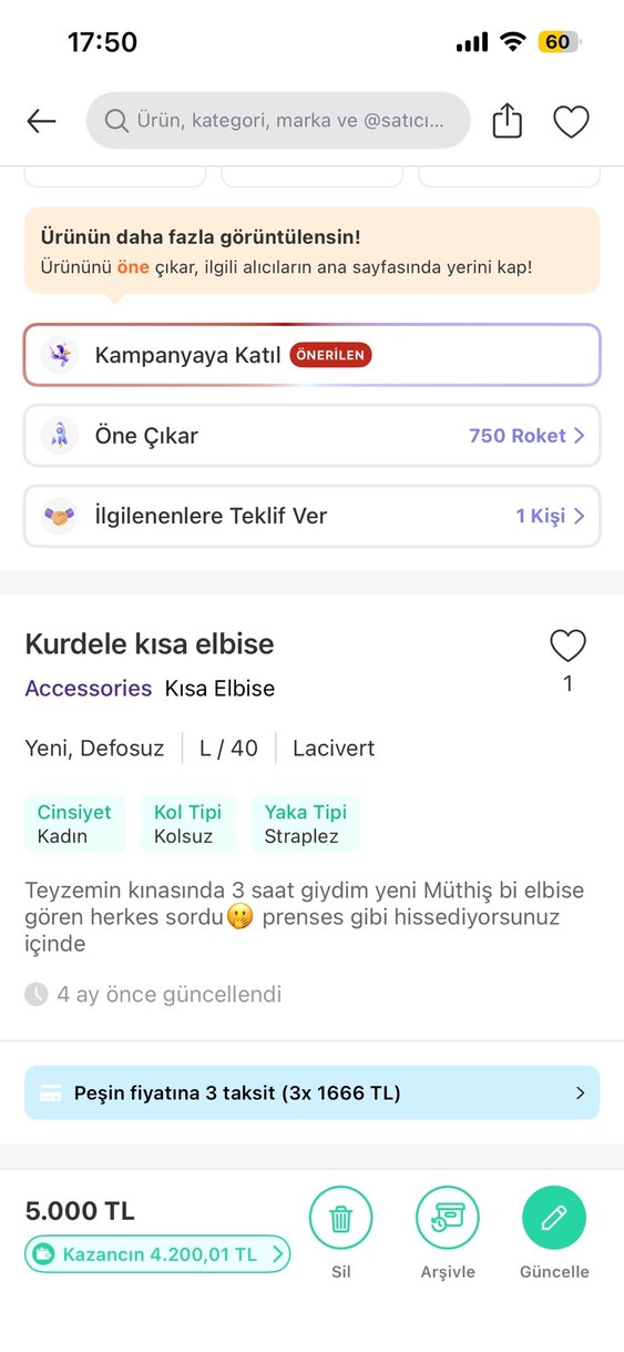 Kurdele Drapeli Straplez Mini Abiye Elbise - Görsel 5