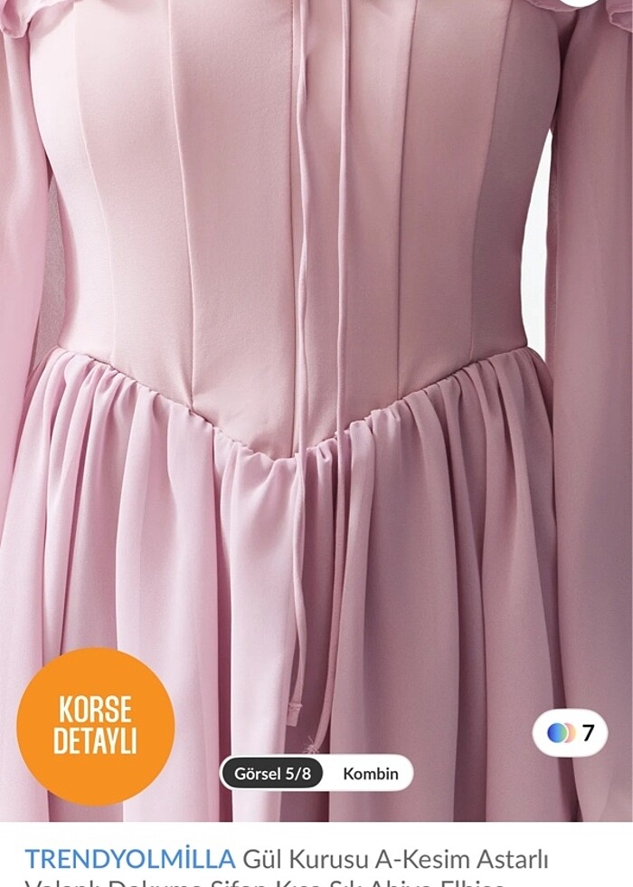 Korse detaylı tül elbise - Görsel 3