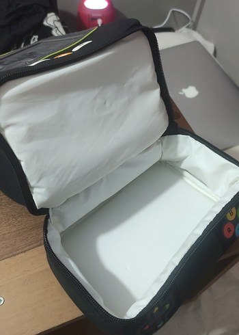 Siyah Retro Oyun Konsolu Temalı el Çantası /Beslenme çantası - Görsel 3