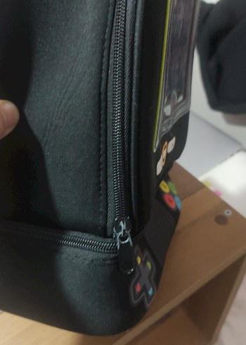 Siyah Retro Oyun Konsolu Temalı el Çantası /Beslenme çantası - Görsel 2